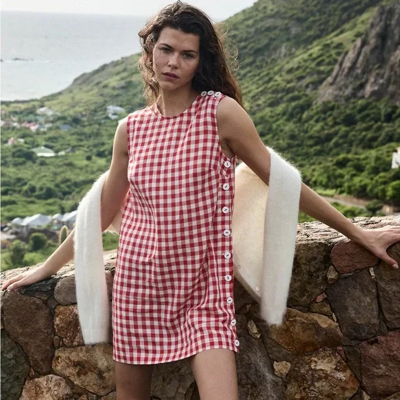 Doen | Dresses | Doen Red Gingham Coralie Mini Dress | Poshmark